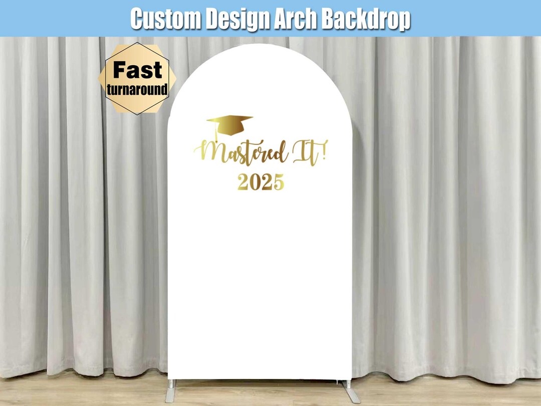 2026 Gold Graduation Arch Backdrop Cover Mastered It Class of 2026 ...