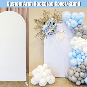 White Arch Backdrop Stand Cover Custom 6ft 7ft Pure Plain Chiara Wall Baby Shower Arched Party Curved Arch Panels Bridal Shower Birthday