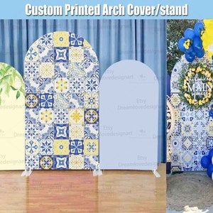 Lemon Bridal Shower Arch Backdrop Cover Stand Custom Positano Morocco Mediterranean Main Squeeze Panels Party Girl Bride Birthday Baby B009