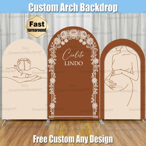 Cielito Lindo Baby Shower Party Arch Backdrop Cover Stand Custom Terracotta Talavera Arched Chiara Wall Panels Pregnant Women Silhouette