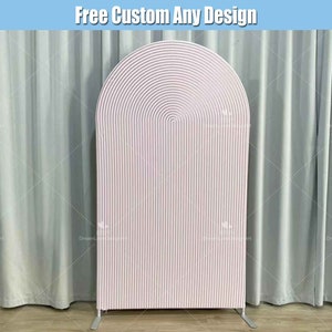 Pink Ripples Arch Backdrop Pastel Ripple Metal Stand with Cover Custom Panel Birthday Party Baby Bridal Shower Arched Chiara Wall Photo