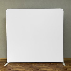 Toile de fond blanc pur avec support double face personnalisé, mur carré blanc uni, fête d'anniversaire, couleur unie, rectangle, cabine Photo 360
