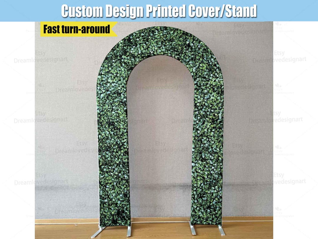 5x7.5ft Open Arch Stand With Cover Green Leaves Arch Backdrop Custom ...