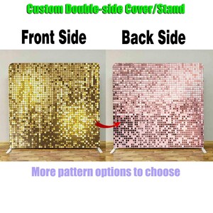 Photobooth Square Backdrop Studio Custom Cover Stand Pink Gold Wall Party Photography Background Birthday Wedding 360 Photo Booth Banner
