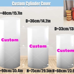 Housses de cylindre personnalisées pour socle en tissu Guéridon en tissu extensible en tissu élastique, toile de fond de fête, décorations personnalisées, fournitures, décoration