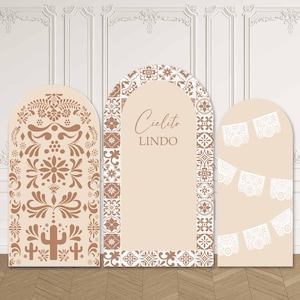 Beige Cielito Lindo Baby Shower Arch Backdrop Cover Fiesta Baby Girl Mexican Fiesta Party Pastel Custom Chiara Wall Sign Spandex Fabric