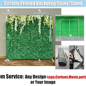 Greenery Leaves Backdrop Custom Wedding Square Cover Stand Frame Wall Background Birthday Bridal Shower Party Rectangle Photo Booth Grass