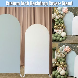 Arched Backdrop Arch Stand Frame Double-sided Fabric Cover Custom Arch Backdrop Party Green Arch Wall Round Photo Birthday Shower Wedding
