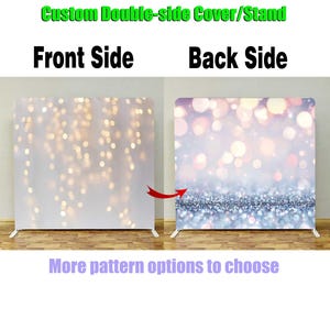 Photobooth Square Backdrop Studio Custom Cover Stand Bokeh Silver Wall Party Photography Background Birthday Wedding 360 Photo Booth Banner
