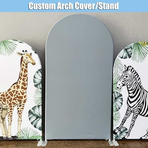 Safari Birthday Arch Backdrop Double-sided Cover Stand Frame Custom Wild Animals Jungle Balloons Arch Garland Chiara Wall Party Round Photo