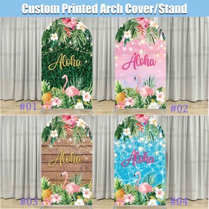 Summer Aloha Party Arch Backdrop Cover Stand Frame Birthday Bridal Shower Luau Tropical Hawaii Beach Panels Chiara Wall Arched Decorations