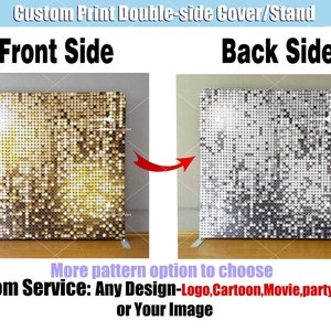 Glitter Sparkle Photobooth Backdrop Gold Silver Bokeh Tension Pillow Cover Stand Studio Custom Square Wall Birthday Party Photo Booth