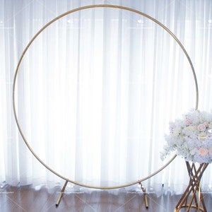 6ft 6.5ft 7.2ft Round Stand Gold Frame 1.8m 2m 2.2m Circle Arch Stand Balloon Garland Round Backdrop Cover Metal Frame Birthday Shower Party