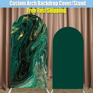 Arche de marbre vert Toile de fond Vert et Or Ballons de fête Arqué Stand Cadre Tissu Couverture En Marbre Personnalisé Anniversaire Bébé Douche Nuptiale Photo