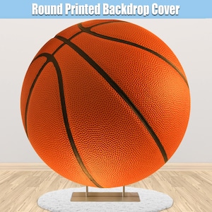 Basketball Round Backdrop Sports Birthday Party Fabric Circle Cover Kids Baby Boy Basketball Party Photo Background Girl Boy Banner