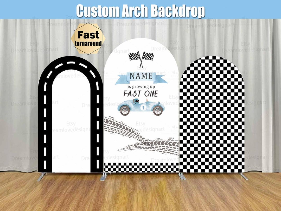 Fast One Birthday Arch Backdrop Stand Racing Car Race Two Baby Boy 2nd ...