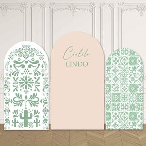 Green Cielito Lindo Baby Shower Arch Backdrop Cover Fiesta Baby Girl Mexican Fiesta Party Pastel Custom Chiara Wall Sign Spandex Fabric