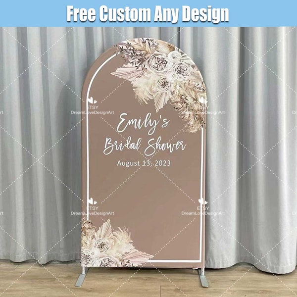 Boho Bridal Shower Arch Backdrop Cover Bohemian Custom Girl Bride to be Miss To Mrs Party Rustic Metal Stand Bachelorette Chiara Wall Panels