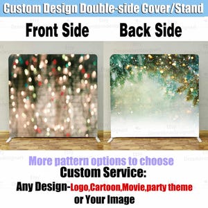 Christmas Photobooth Square Backdrop Studio Custom Tension Cover Stand Wall Bokeh Xmas Party Photography Background 360 Photo Booth Banner