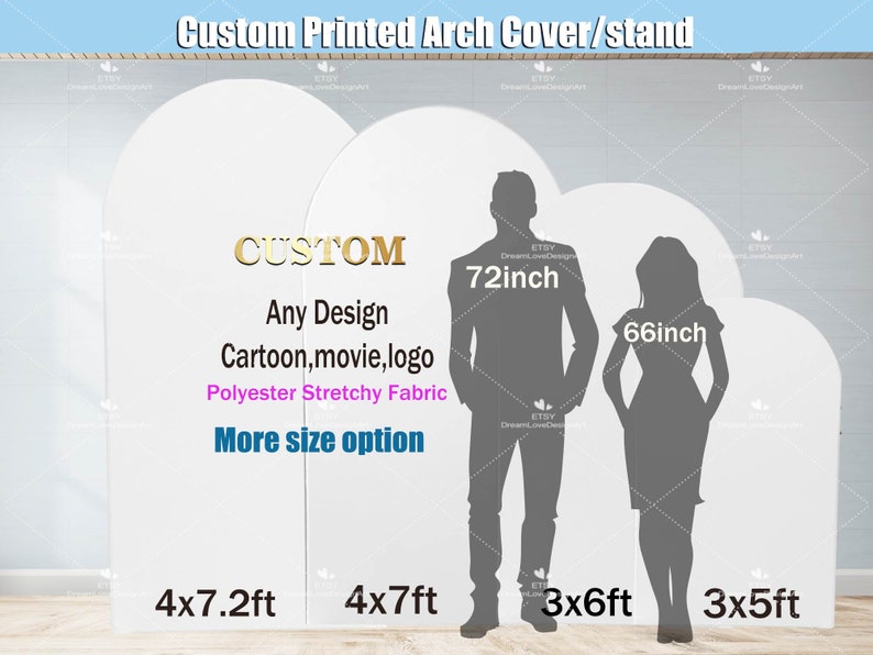 4x7ft 7.2ft Custom Arch Backdrop Cover Stretchy Fabric Stand ...