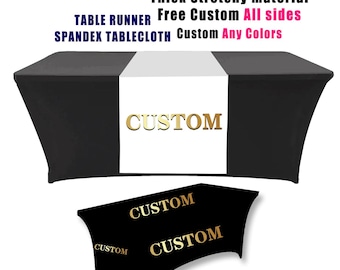 Benutzerdefinierte Tischläufer Tischdecke Stretch ausgestattet Abdeckung personalisierte Logo Hersteller Event Business Trade Craft Show