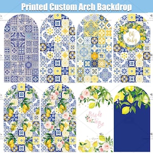 Mediterranean Arch Backdrop Stand Frame Cover Custom Positano Bride to Bridal Shower Lemon Main Squeeze Arched Party Birthday Amalfi Coast