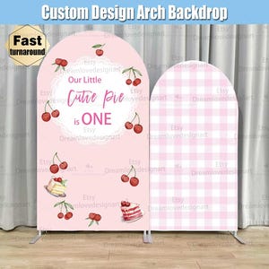 Cherry 1° compleanno arco fondale copertura stand Berry primo 1° compleanno festa personalizzato rosa Gingham baby girl shower pannelli parete Chiara arco