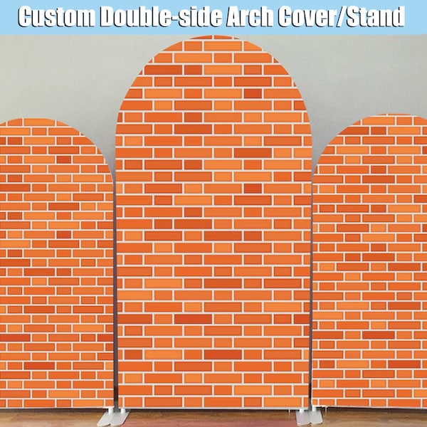 Brick Wall Arch Backdrop Double-sided Cover Custom Baby Birthday Party Arch Balloons Garland Chiara Wall Arched Panels Shower Construction