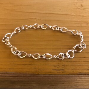 Handmade Sterling Silver Bowtie Chain Bracelet
