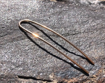 Bronze Hair Fork Curved - Handmade Minimalist Bronze Hair Pin - French Hair Pin - Subtle Hammered Texture - Hair Accessories - Hair Jewelry