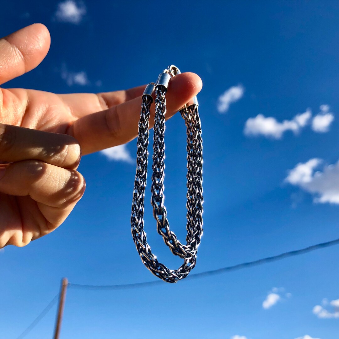 Loop in Loop Woven Chain Chunky Bracelet Fine Silver Handmade - Etsy
