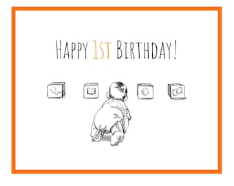 Happy 1st Birthday (Doljanchi/Dol/Zhuazhou) Greeting Card