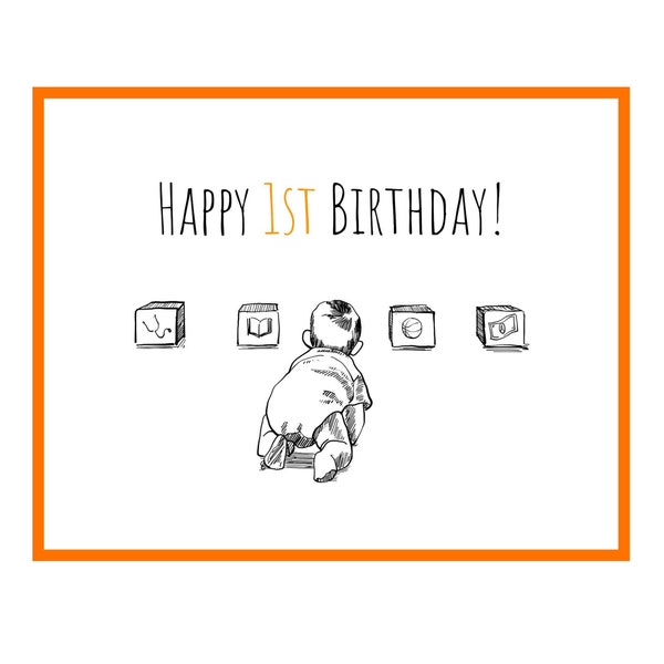 Happy 1st Birthday (Doljanchi/Dol/Zhuazhou) Greeting Card