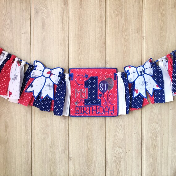 1st Birthday Highchair Banner Boy Birthday Banner One High Etsy