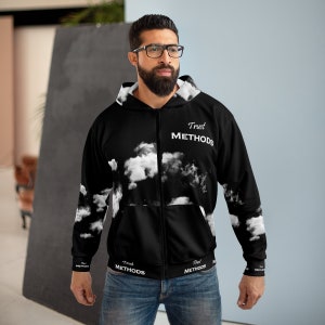 Métodos de confianza DELUXE Signo de Tierra Taurus Zip Up Sudadera con capucha Negro imagen 3
