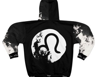 Métodos de confianza DELUXE Fire Sign Leo Zip Up Hoodie Negro