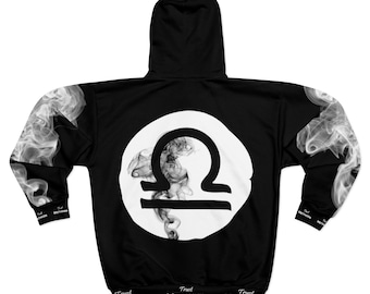 Métodos de confianza DELUXE Air Sign Libra Zip Up Hoodie Black