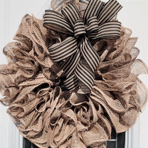 Everyday DIY Poly Burlap Wreath Kit with a Sign if you want, Farmhouse Country Make it yourself, Housewarming gift, Front Door Wreath