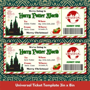 Entrada Universal, Entrada Editable, Entrada al Parque Temático, Hogwarrts, Regalos asequibles, Regalos para niños, Entrada a Universal Studios, Regalo de Cumpleaños