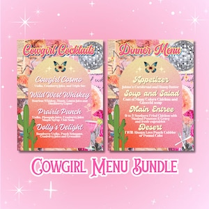 Menu koktajlowe Cowgirl | Menu kolacji Cowgirl | Impreza Disco Cowgirl | Disco Cowgirl | Przepisy na koktajle | Koktajle urodzinowe | Disco Cowgirl