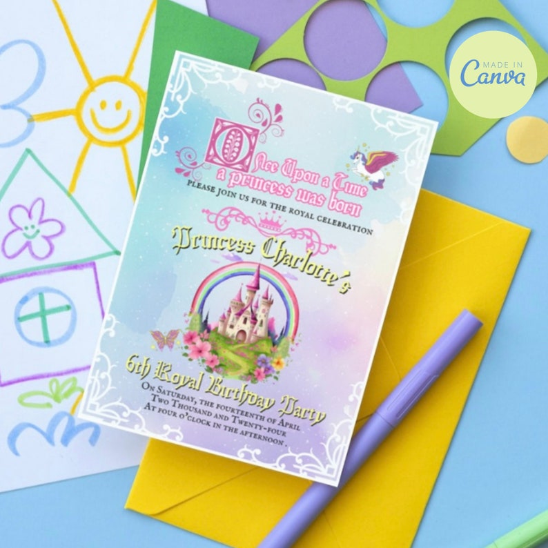 Princess Printable Princess Party Fairytale Invitation Template Kids ...