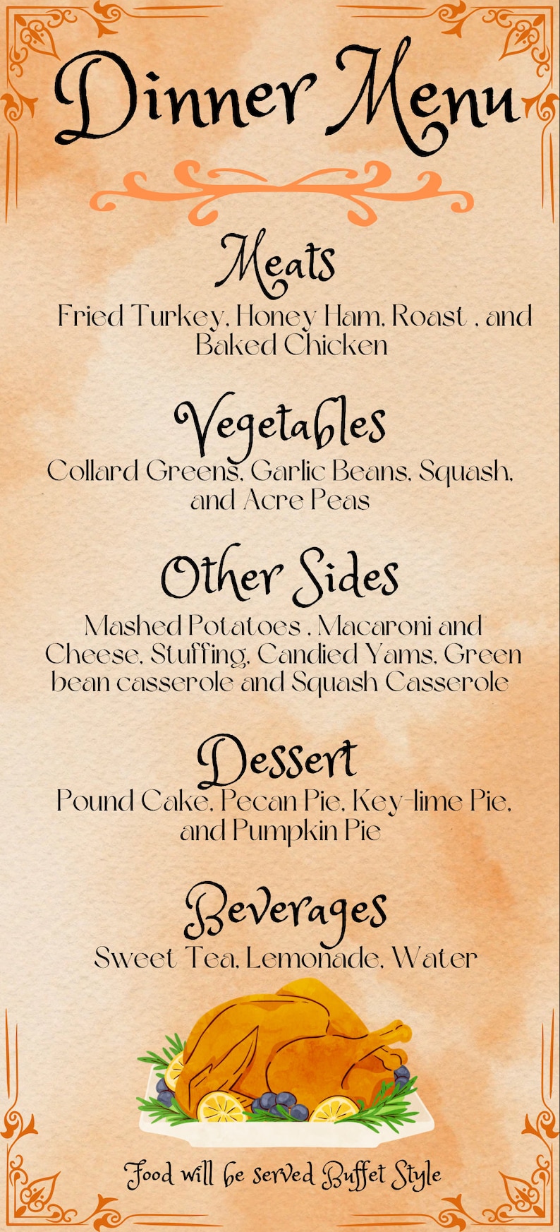 Thanksgiving Menu Fall Party holiday Dinner Party Thanksgiving Dinner ...