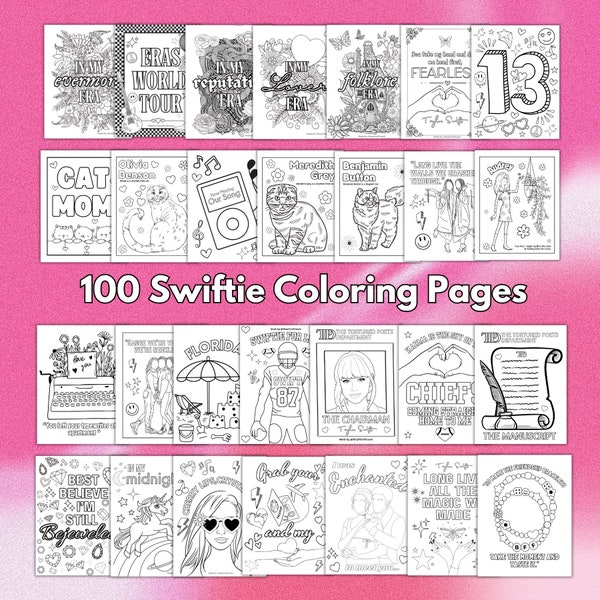 Taylor Swift Coloring Pages, Swiftie Inspired, Birthday Party, Swiftie Merch, Kids Coloring Pages,Adult Coloring Pages, Coloring book