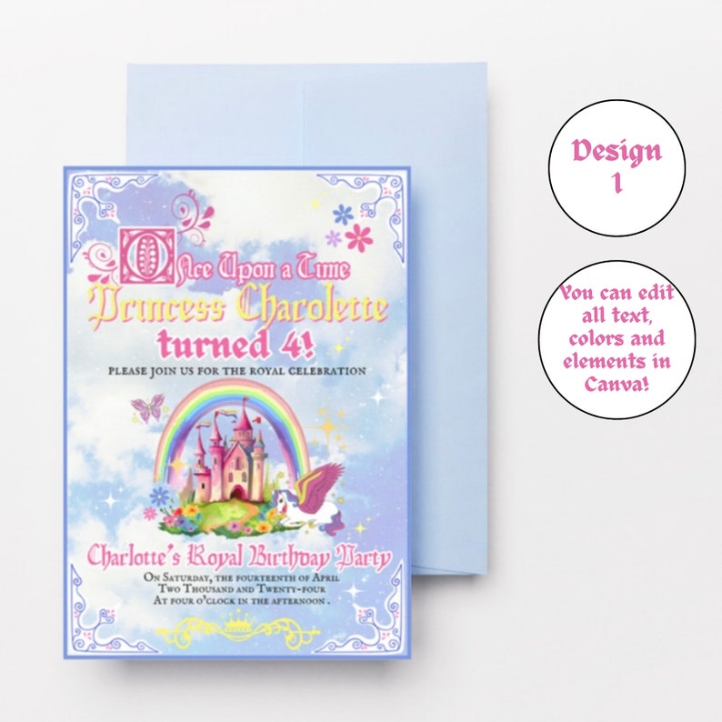 Princess Printable Princess Party Fairytale Invitation Template Kids ...
