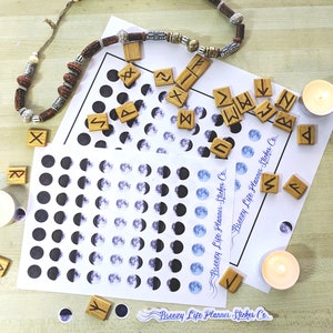 Druckbare Mond Phase Sticker für Erin Condren, Happy Planner und mehr! Enthält Cricut Cut Files!