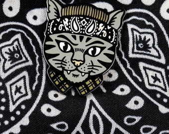 Chat Avec La Rose Blue Etsy