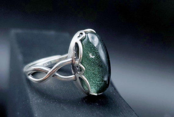 Natural Green Phantom Quartz Ring Sterling Silver Treasure | Etsy