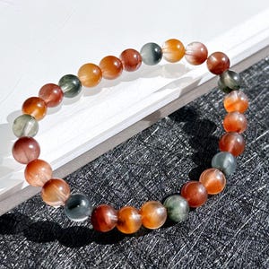 7mm+, Certified High Quality Natural Multi-color Rabbit Hair Rutile Quartz Bracelet, Multi Rabbit Hair Quartz Bracelet, 天然满顺彩兔水晶手串