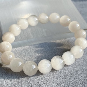 11.5mm+, Certified Top Grade Natural Gray-White Rabbit Hair Quartz Bracelet, Cat Eye Rabbit Hair Rutile Quartz Bracelet, 天然收藏级猫眼灰白兔毛手串