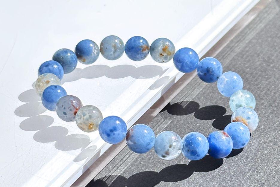9mm, Certified High Grade Natural Blue Rabbit Hair Quartz Bracelet